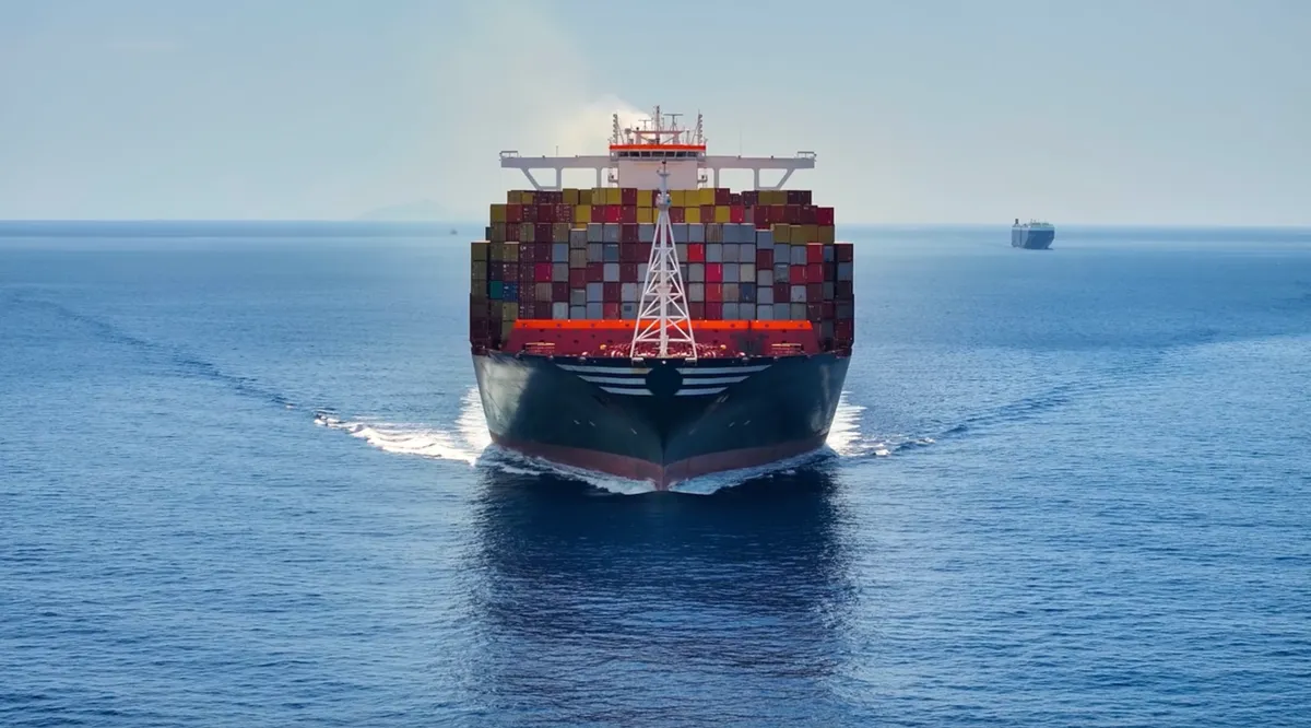 Container ship at sea